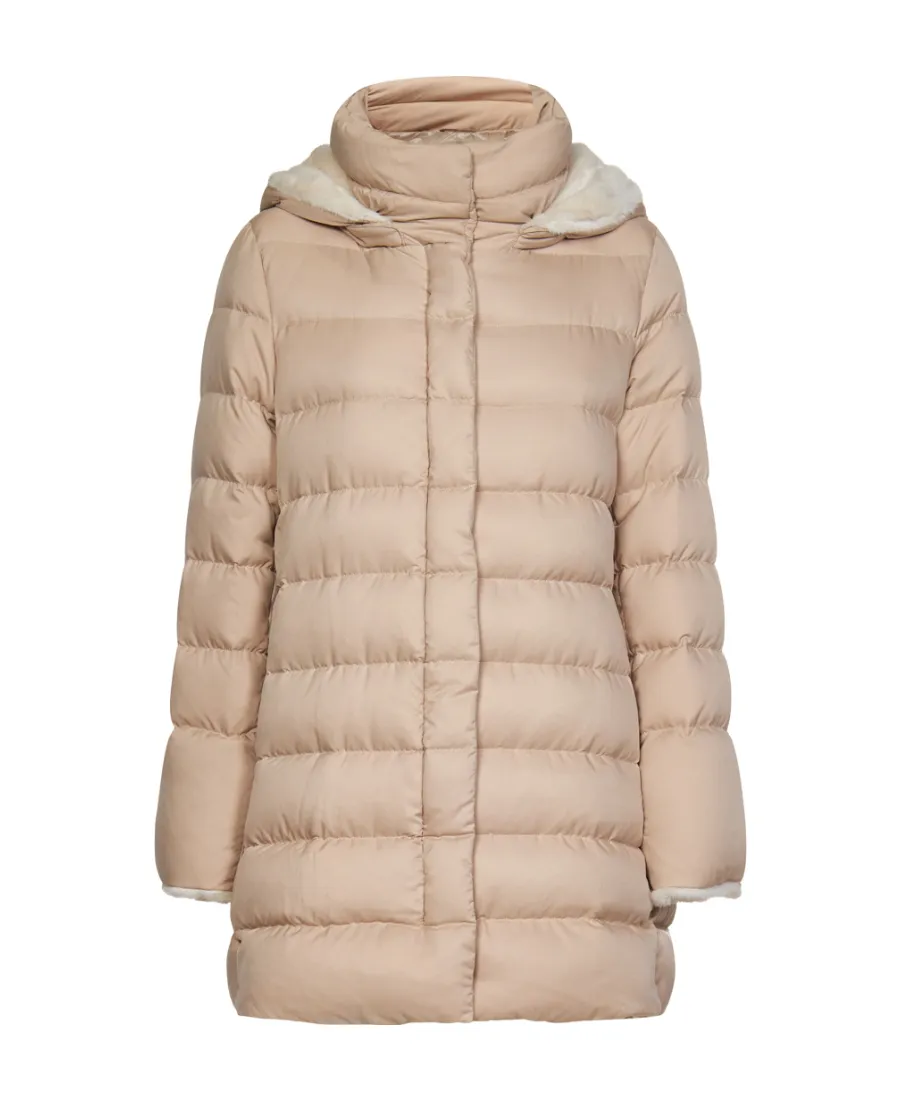 Quilted Hooded Down Coat