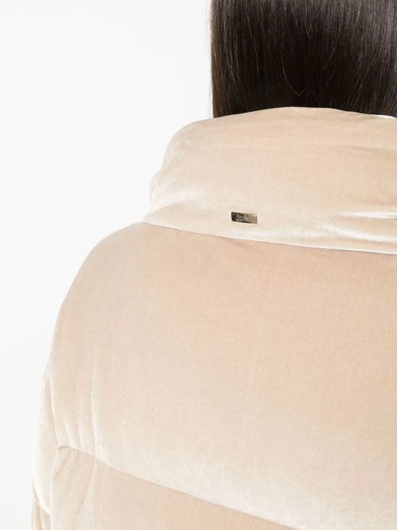 Padded Velour Hooded Jacket