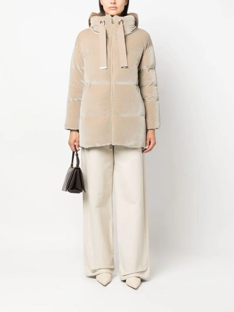 Padded Velour Hooded Jacket