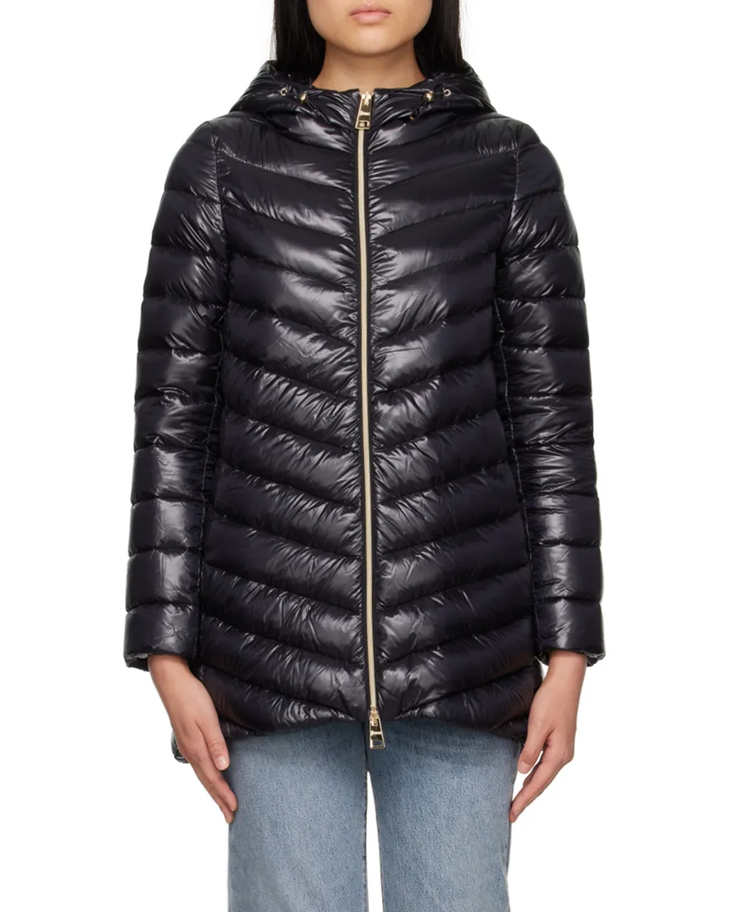 Quilted Hooded Drawstring Puffer Jacket