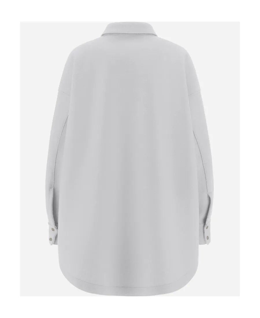 Felted-Finish Buttoned Long Shirt
