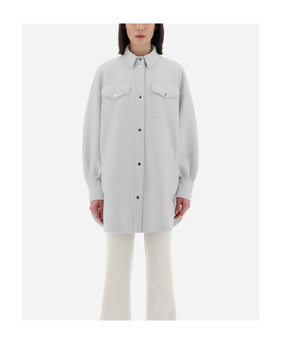 Felted-Finish Buttoned Long Shirt