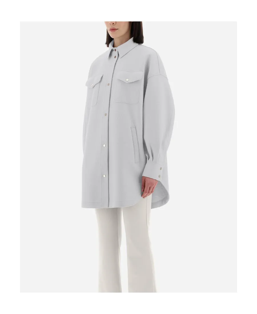 Felted-Finish Buttoned Long Shirt