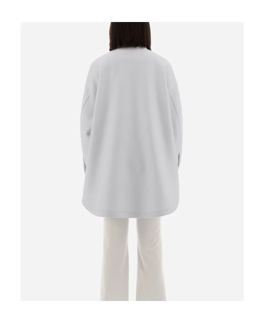Felted-Finish Buttoned Long Shirt