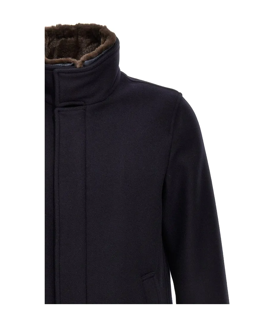 Logo Plaque High-Neck Coat