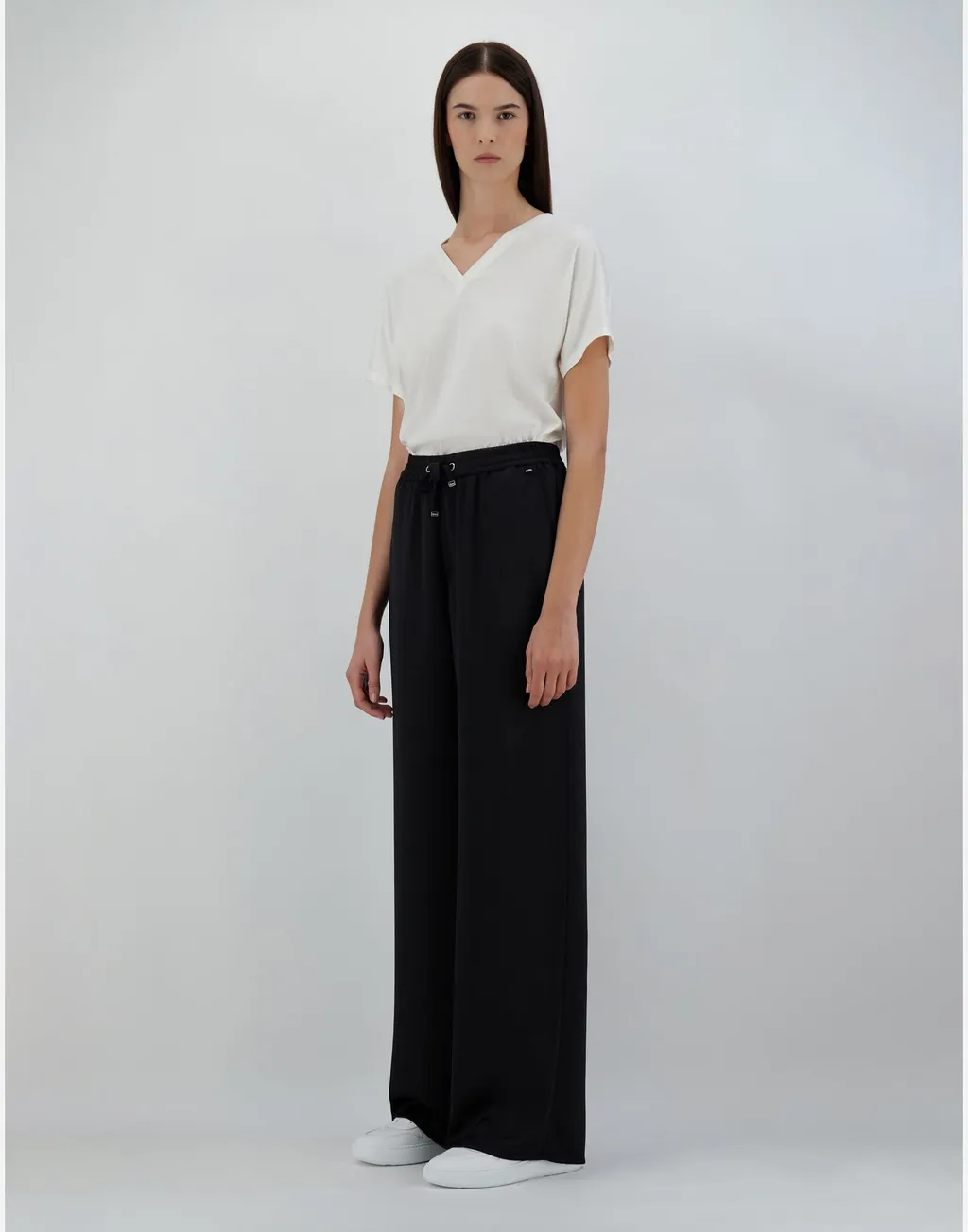 Wide Leg Satin Trousers