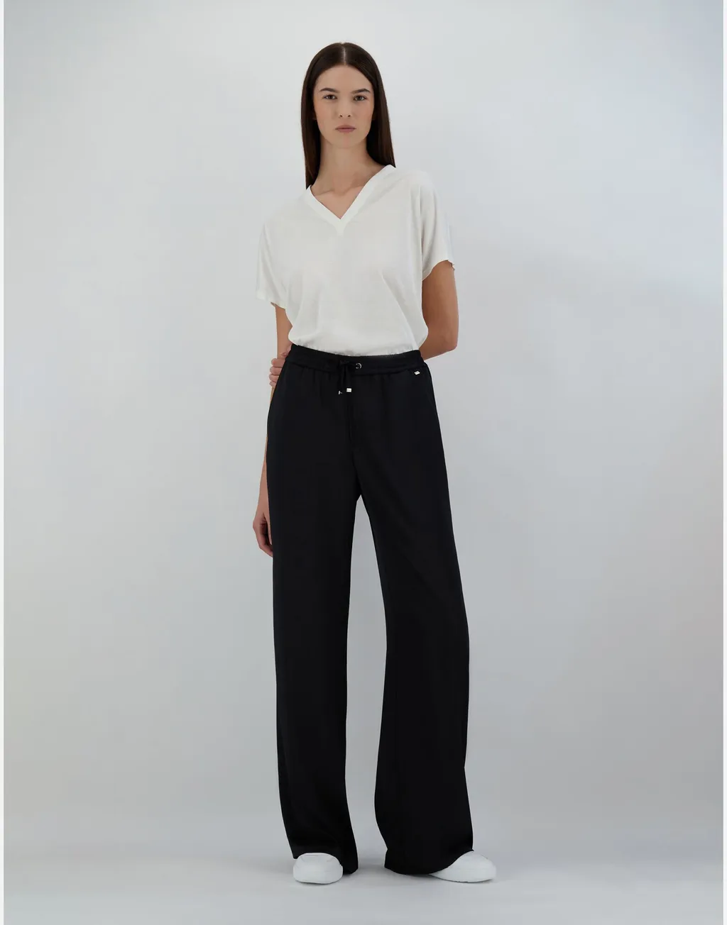 Wide Leg Satin Trousers