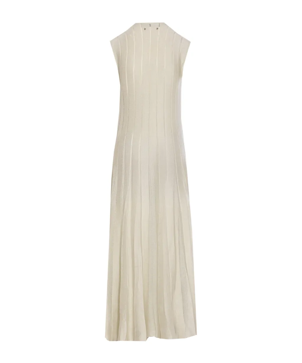 V-Neck Knitted Sleeveless Dress