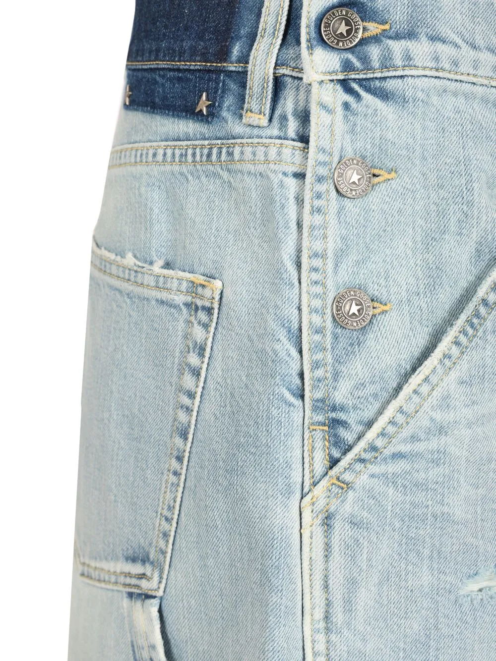 Distressed Denim Bermuda Shorts