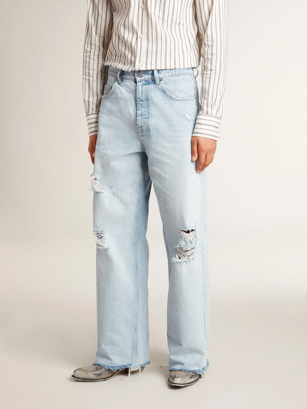 Straight-Leg Distressed Jeans
