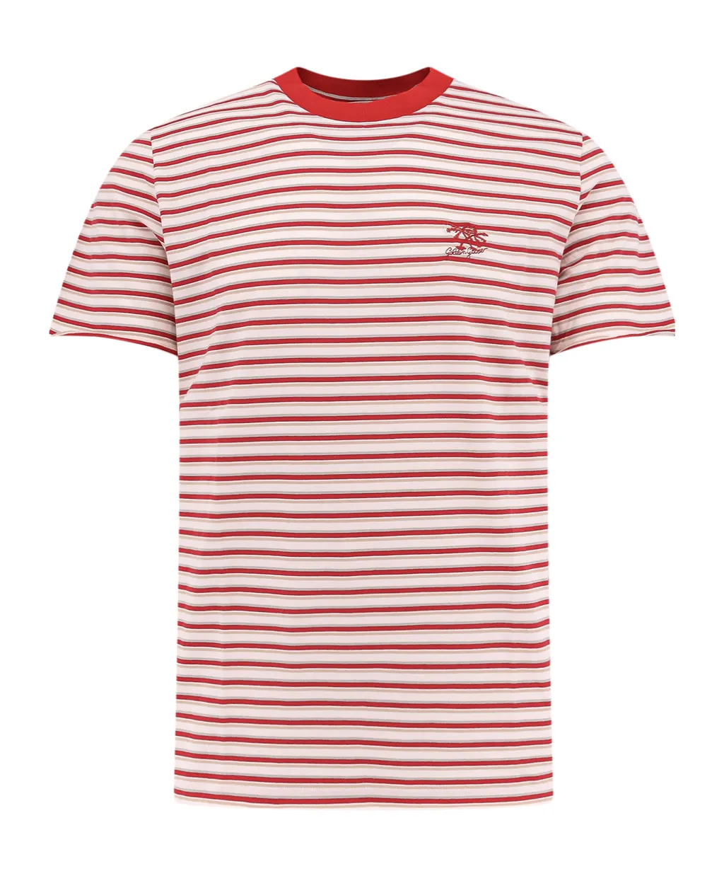 Logo Embroidered Striped T-Shirt