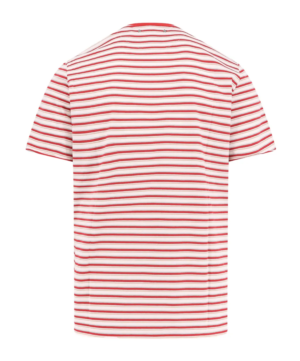 Logo Embroidered Striped T-Shirt