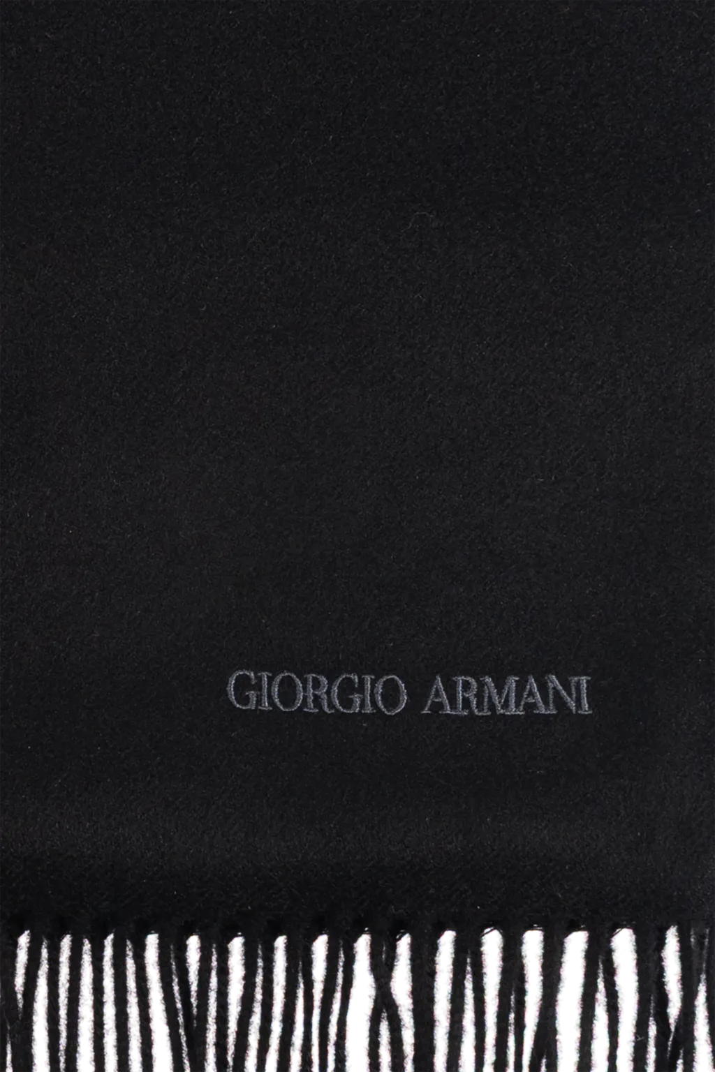 Logo Embroidered Fringed Scarf