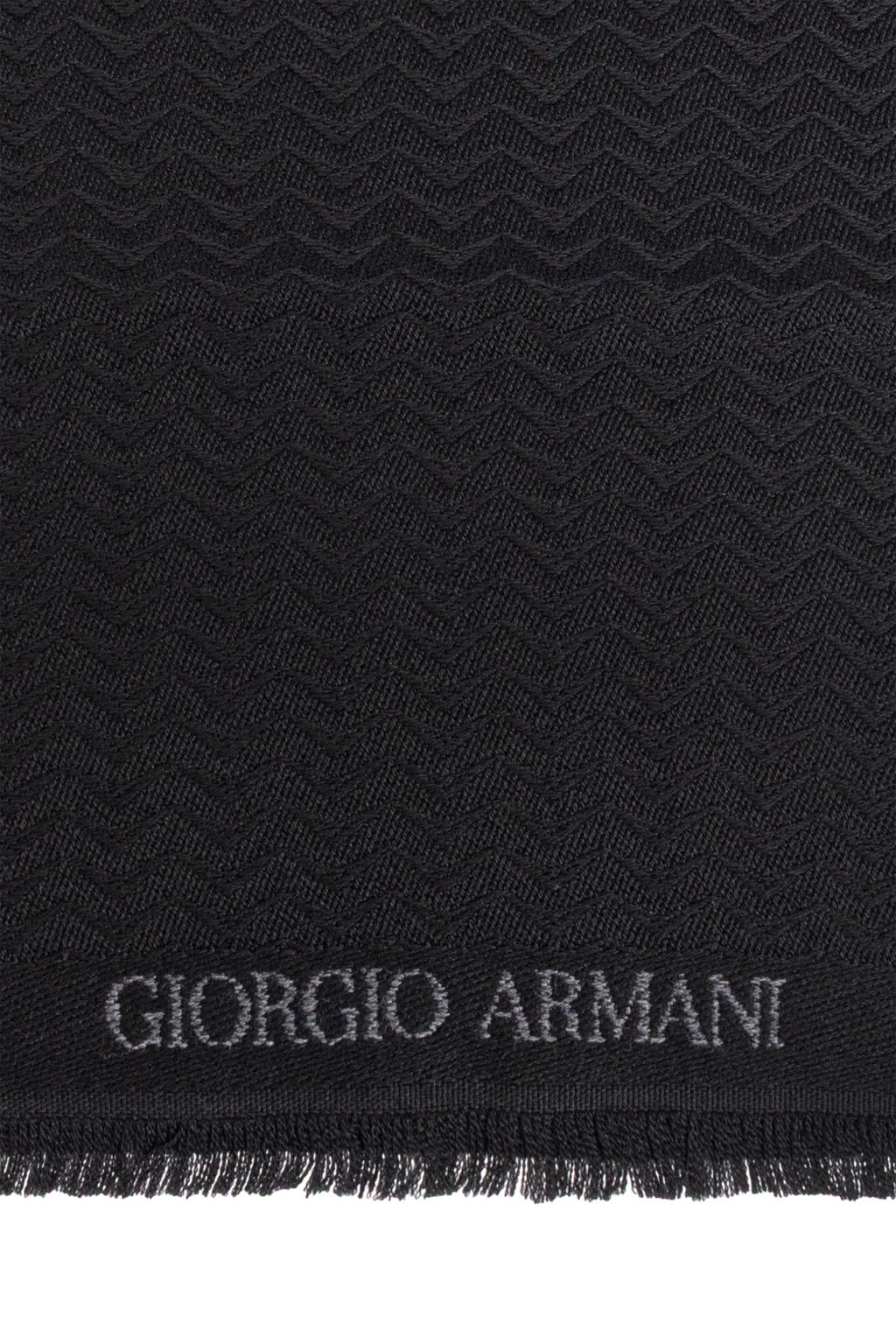 Logo-Intarsia Fringed Scarf