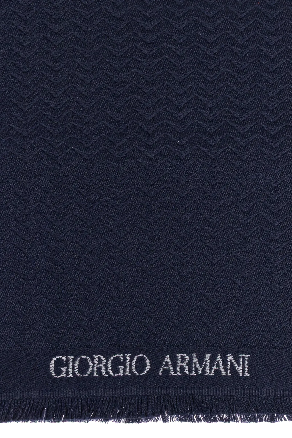 Logo-Intarsia Fringed Scarf