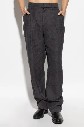 Pleated Straight Leg Trousers