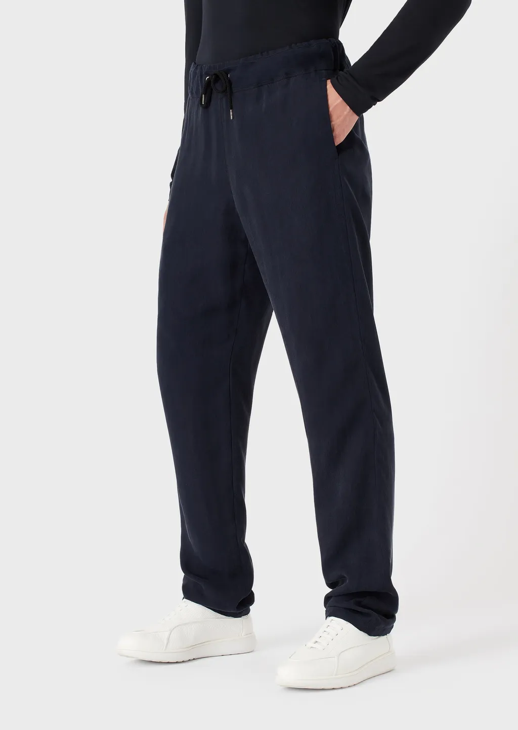 Drawstring Straight-Leg Trousers