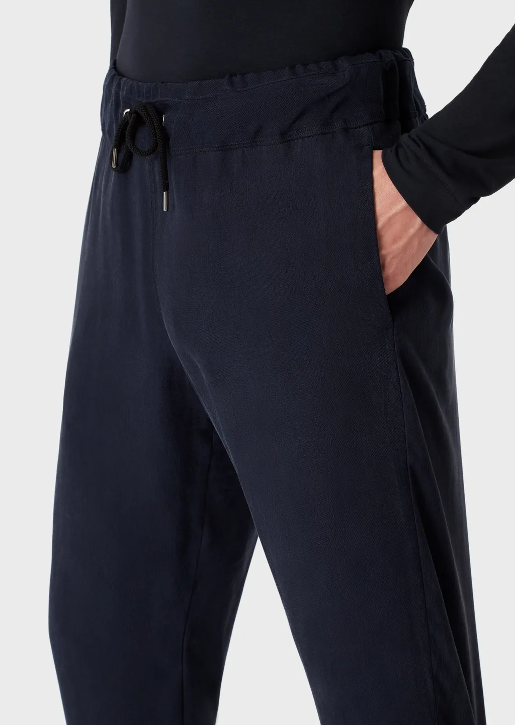 Drawstring Straight-Leg Trousers