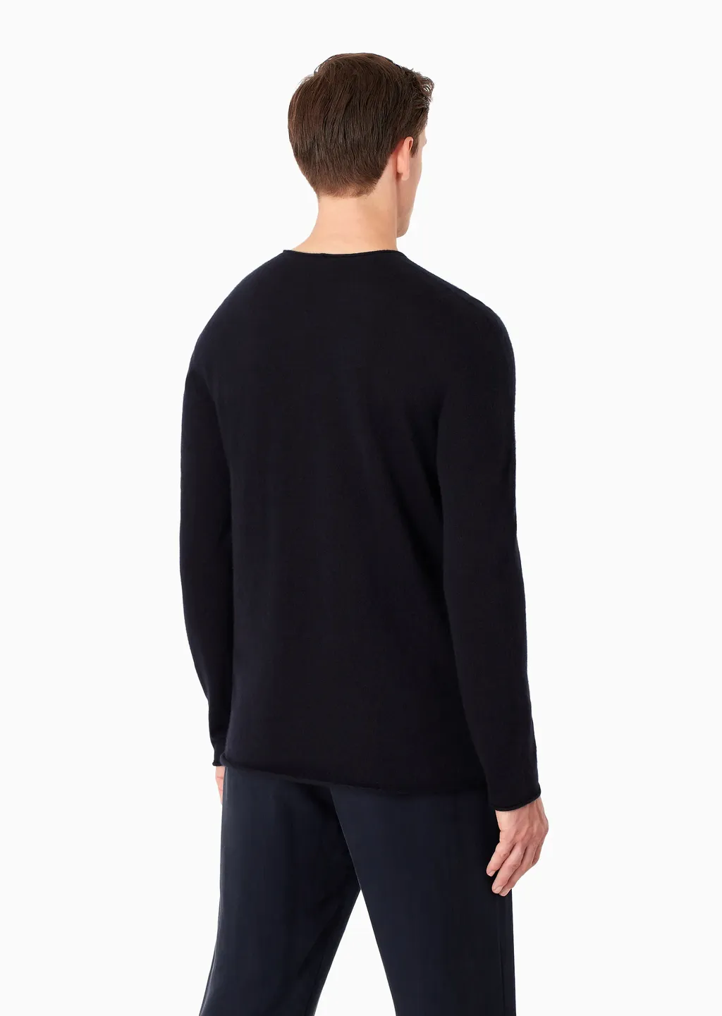 Icon Cashmere Double-Sided Rib Round Neck Sweater