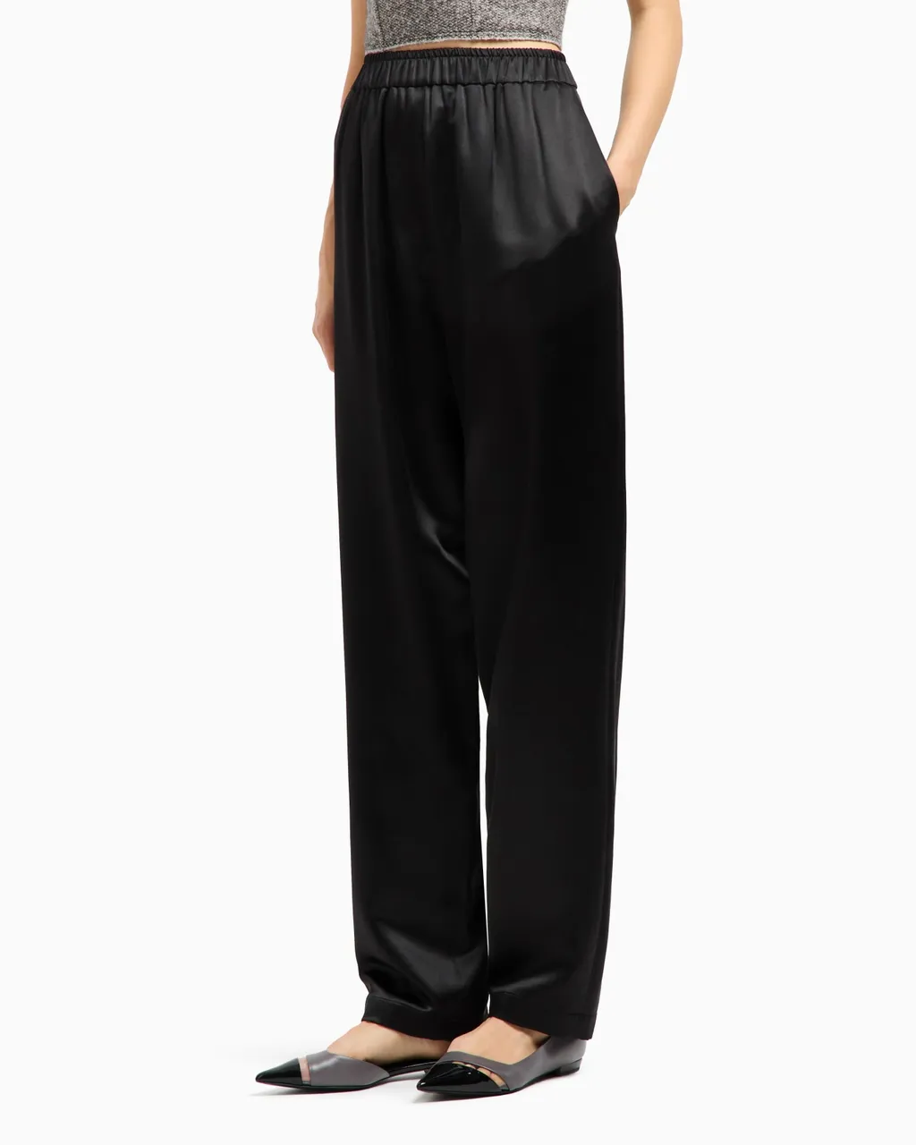 Elastic Waist Silk Trousers