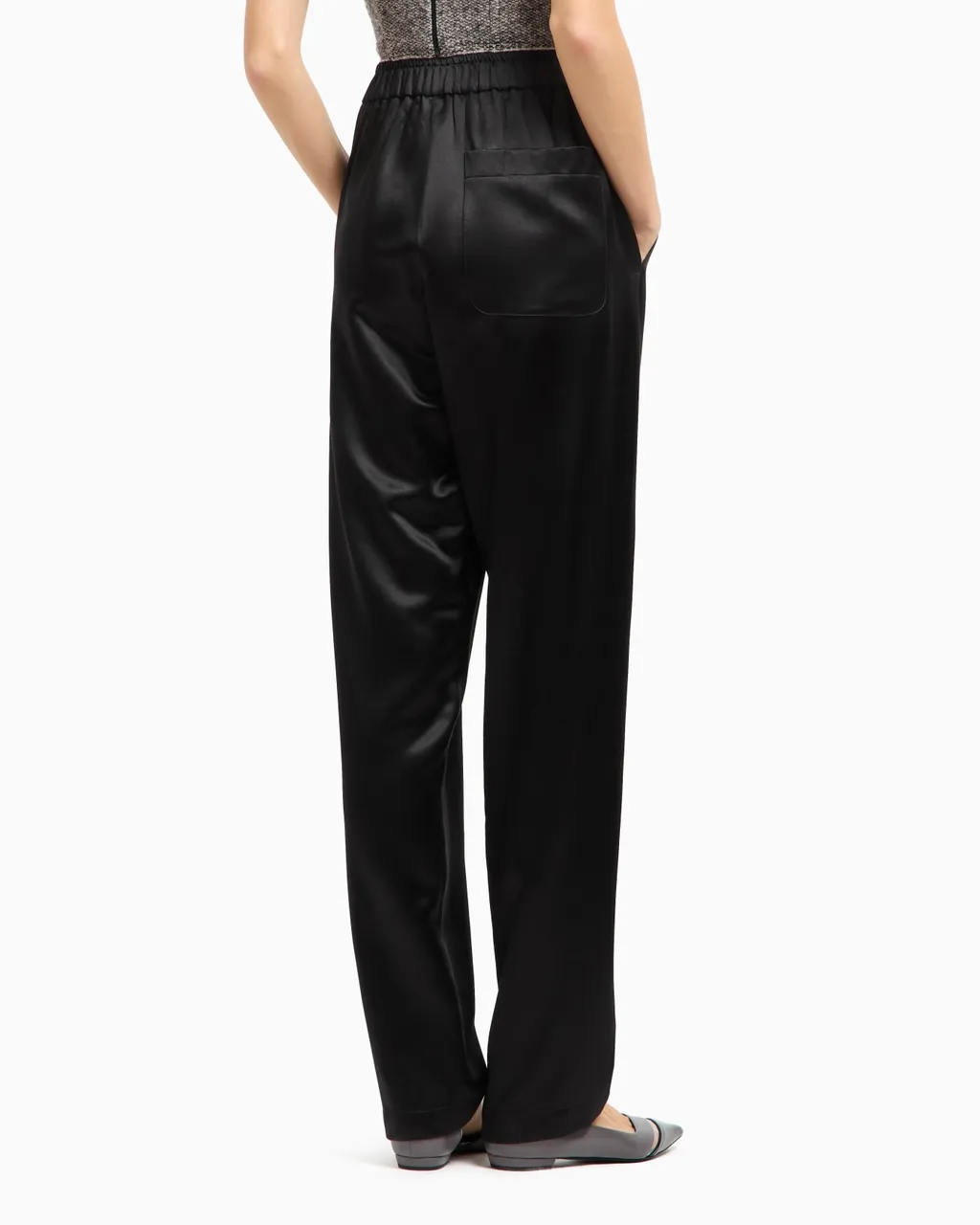 Elastic Waist Silk Trousers