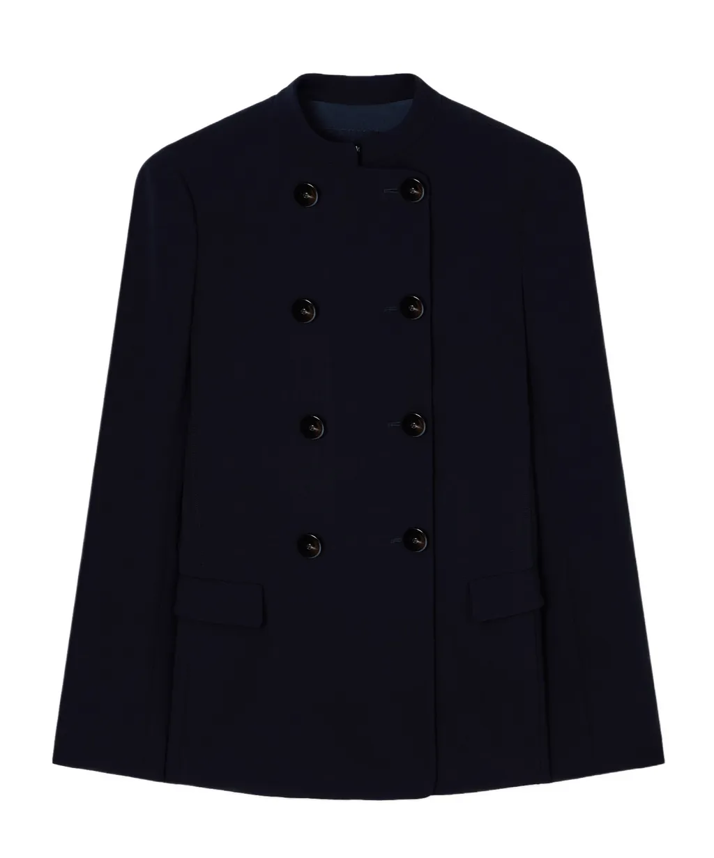 Mandarin Collar Double-Breasted Jacket
