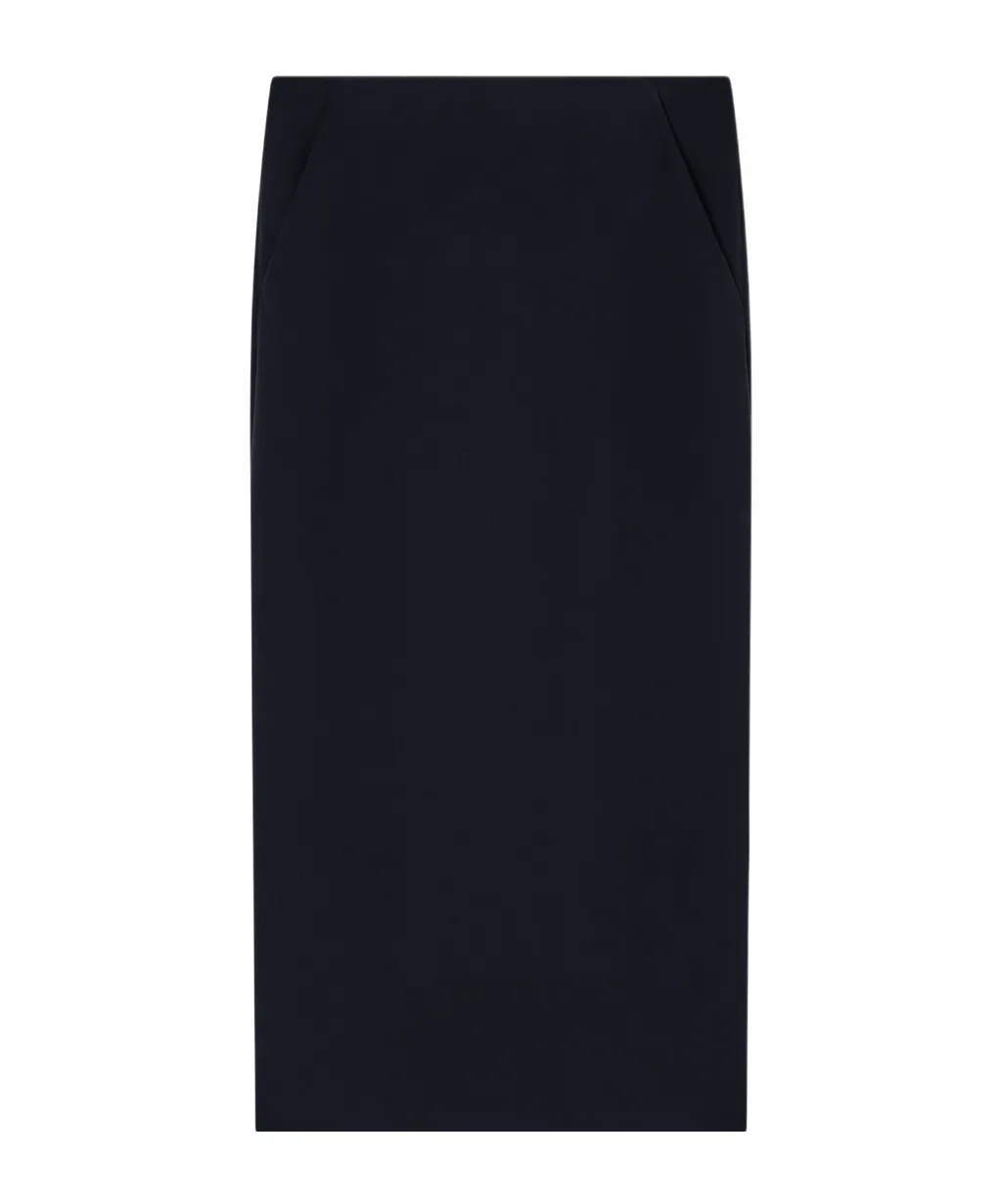 Wool-Blend Straight Skirt