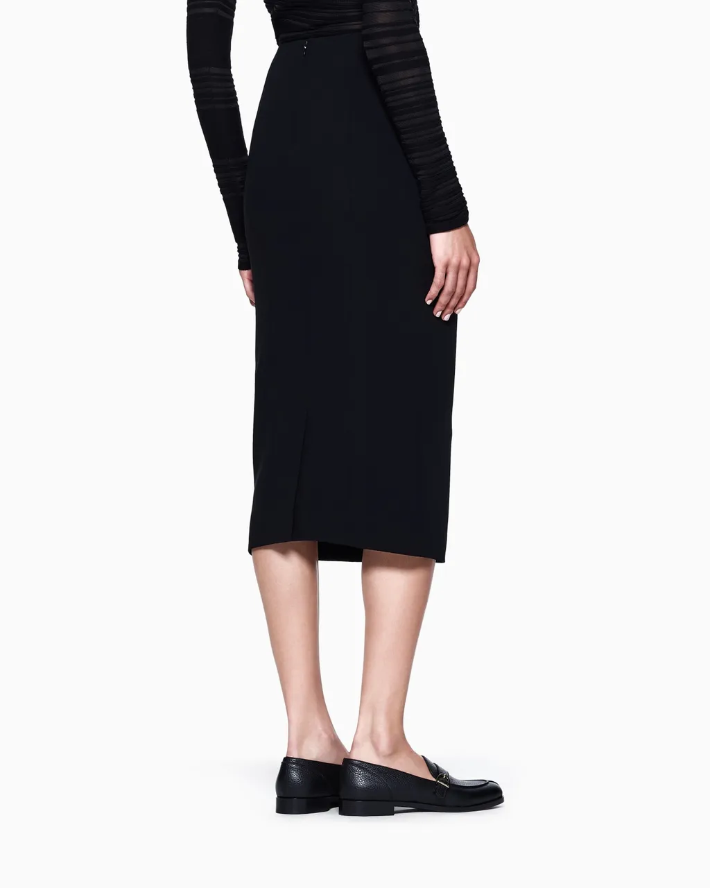 Wool-Blend Straight Skirt