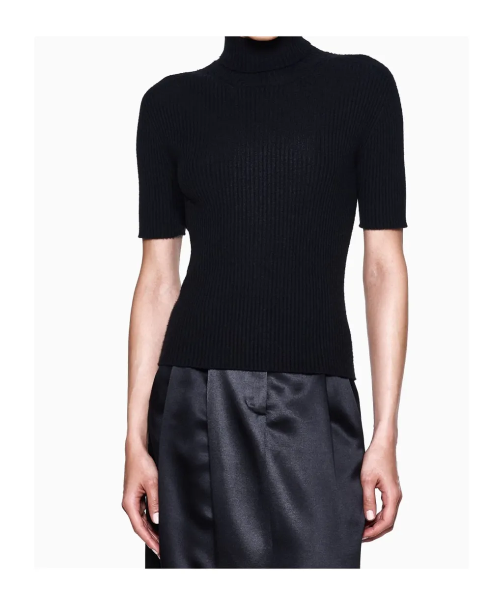 Ribbed Turtleneck Top