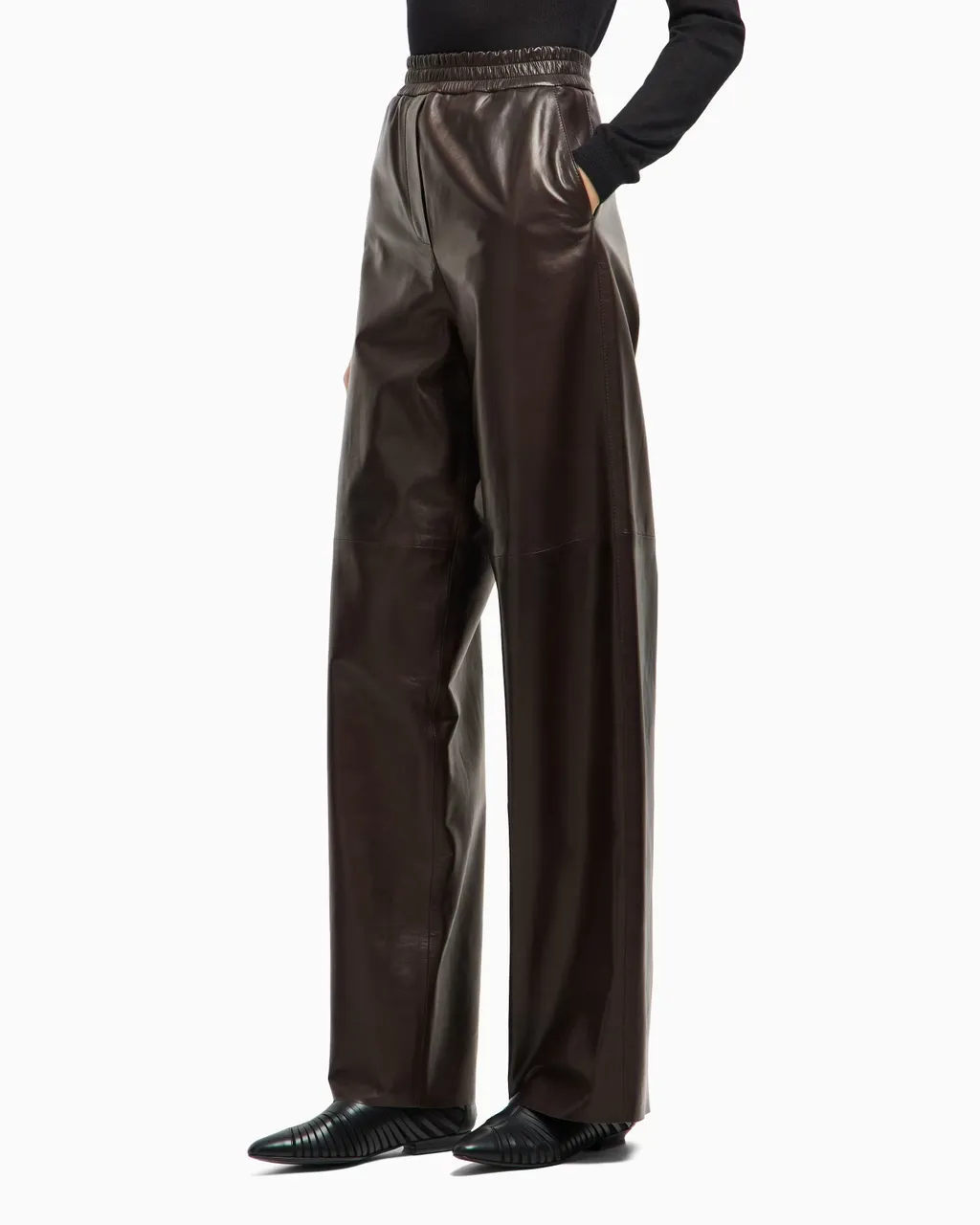 Elasticated Wide-Leg Trousers