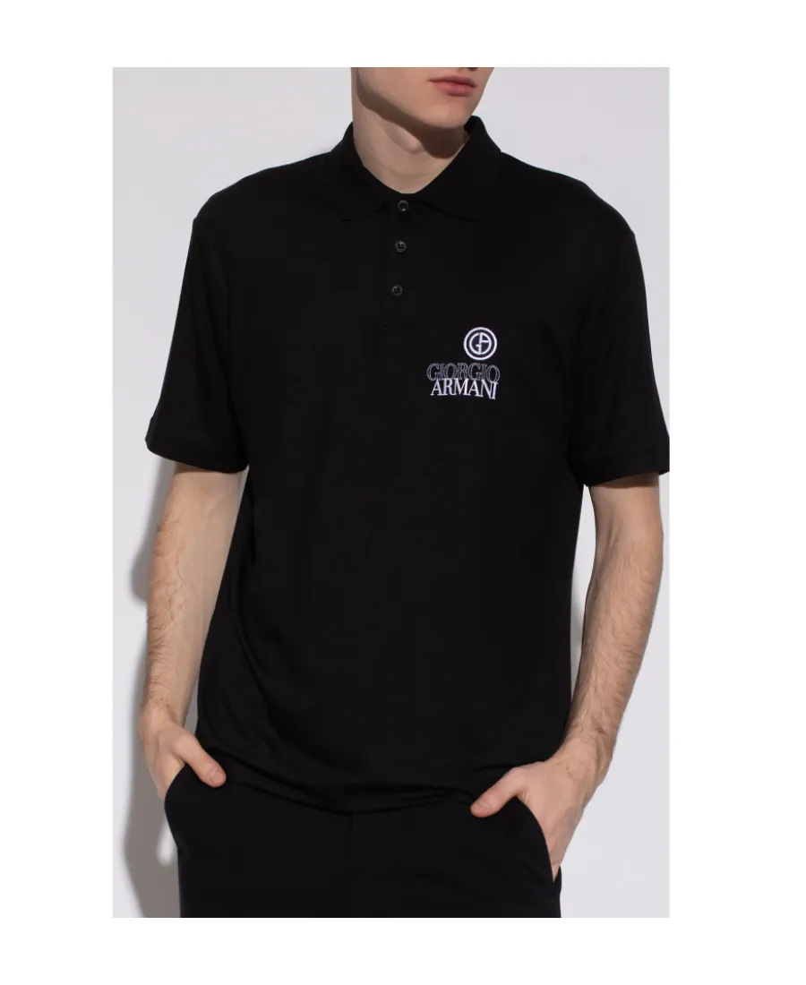 Embroidered-Logo Short-Sleeved Polo Shirt