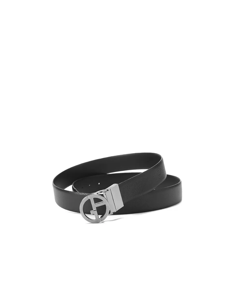 Pebbled-Effect Buckled Belt