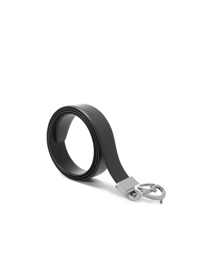 Pebbled-Effect Buckled Belt
