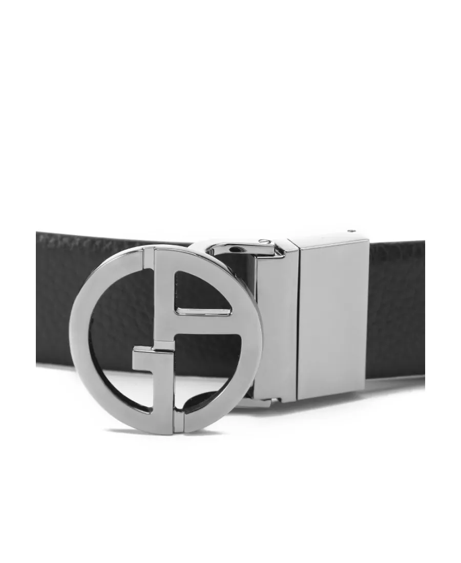 Pebbled-Effect Buckled Belt