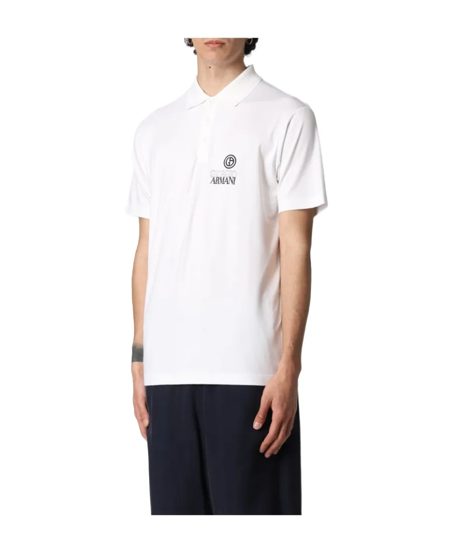 Embroidered-Logo Short-Sleeved Polo Shirt