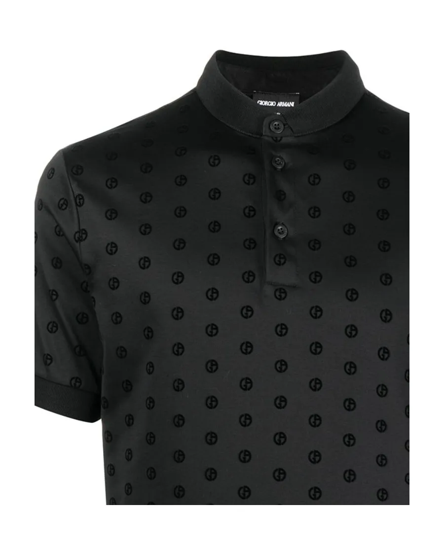 Monogram Patterned Short-Sleeved Polo Shirt