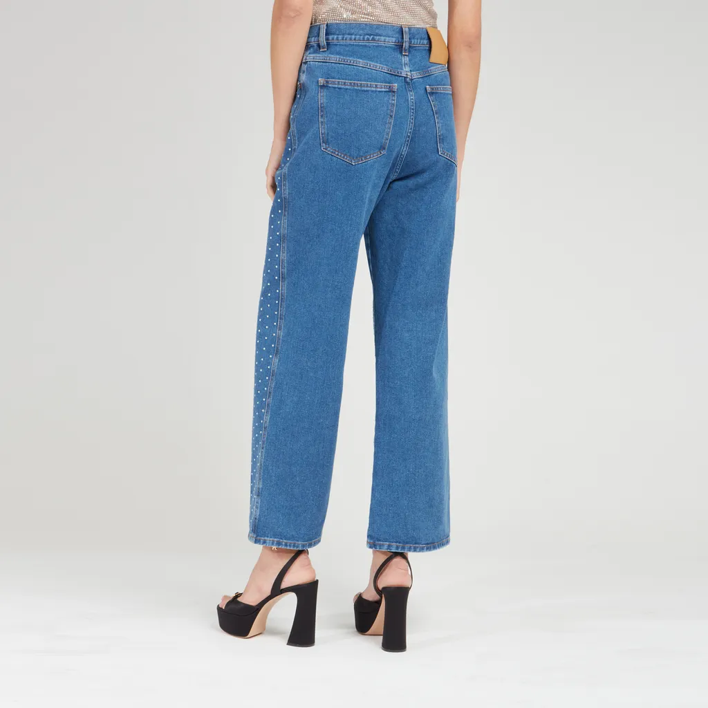 Crystal-Embellished Jeans