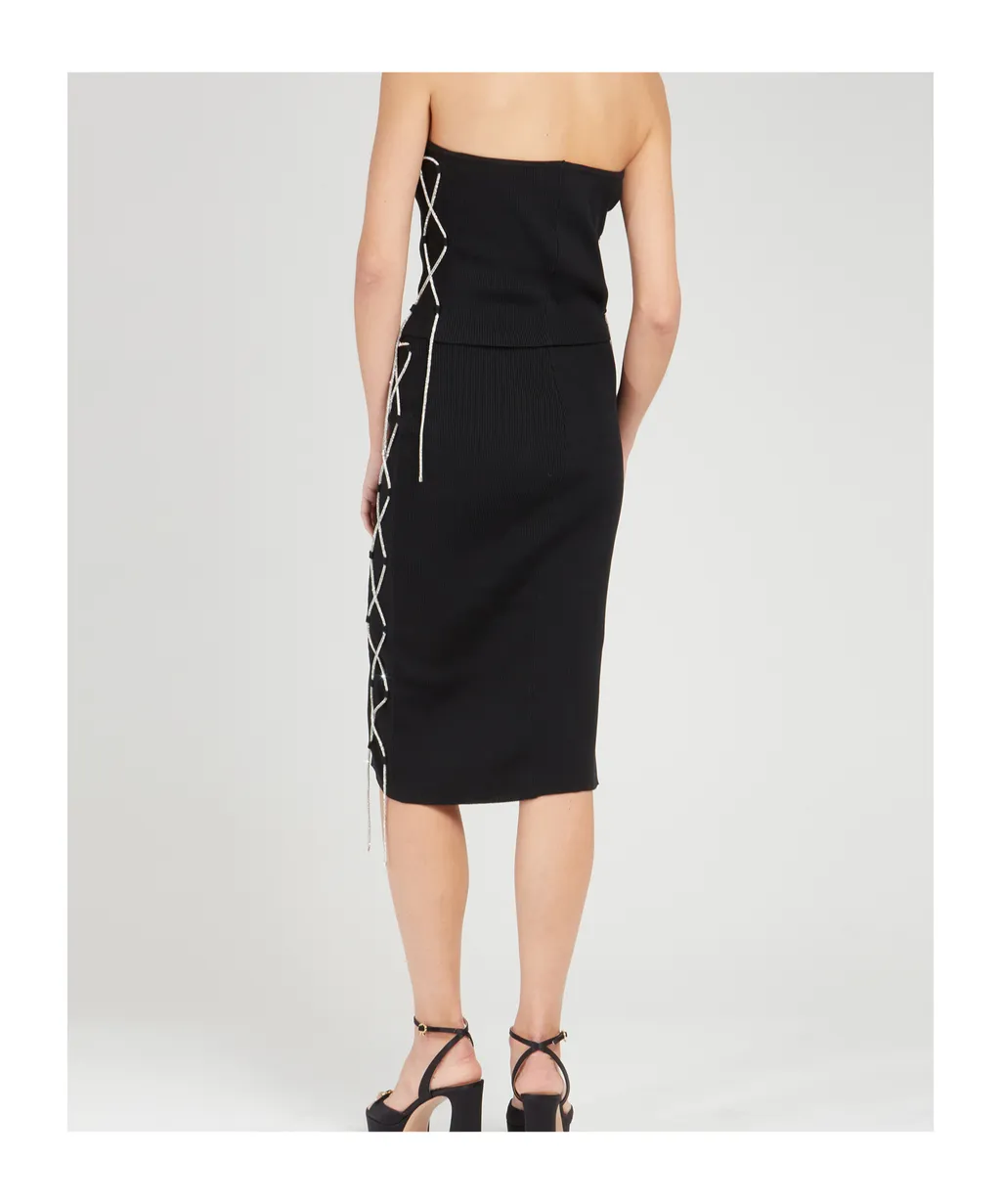 Strapless Lace-Up Top