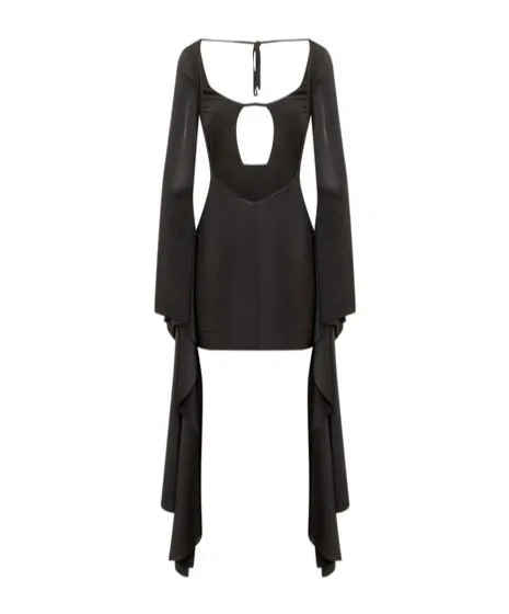 Cut Out Draped Sleeves Mini Dress