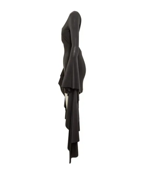 Cut Out Draped Sleeves Mini Dress