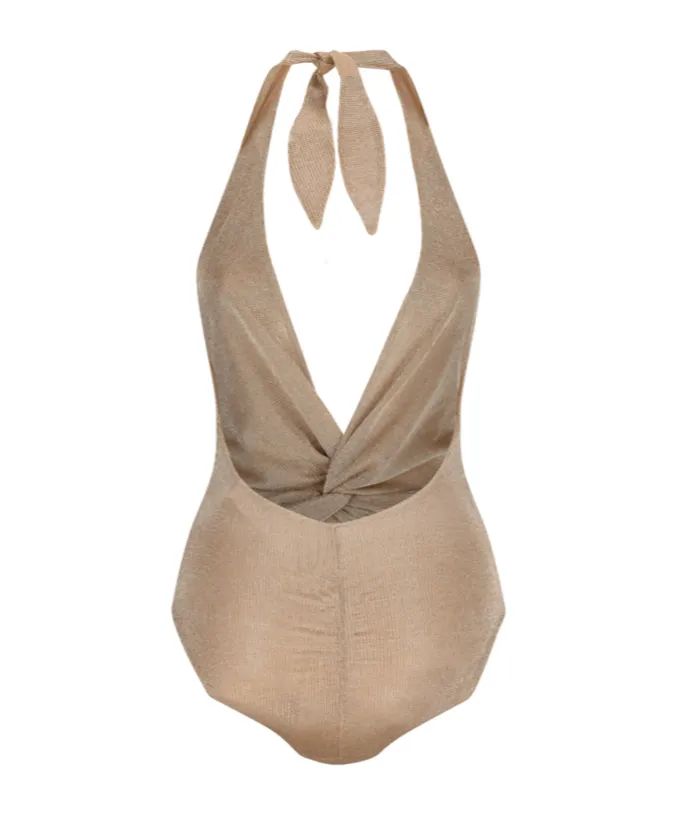 Metallic-Finish One-Piece Swimsuit