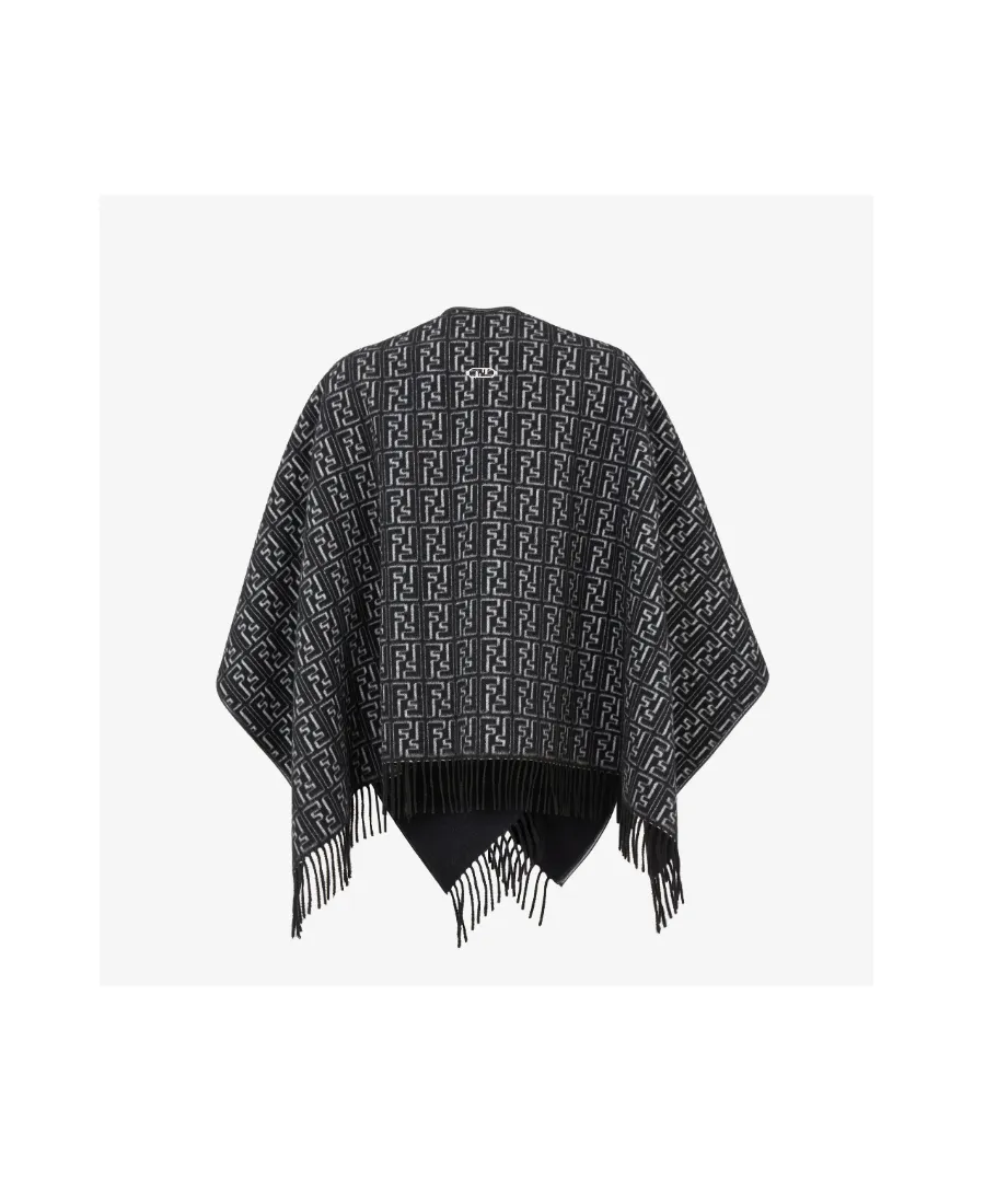 Black Wool Poncho