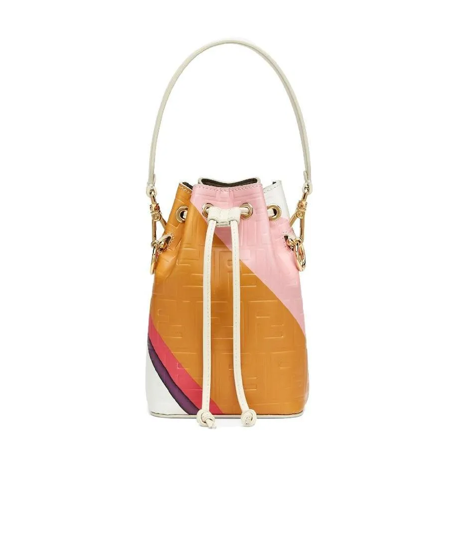 Leather Bag With Multicolour Print