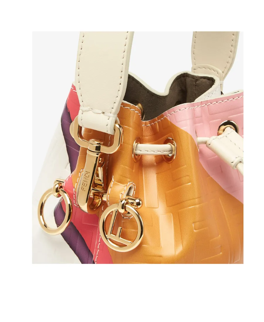 Leather Bag With Multicolour Print