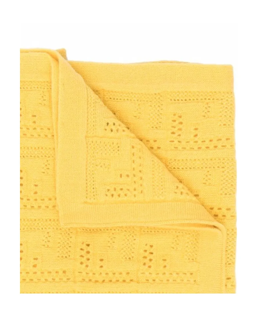 Pointelle-Knit Monogram Scarf