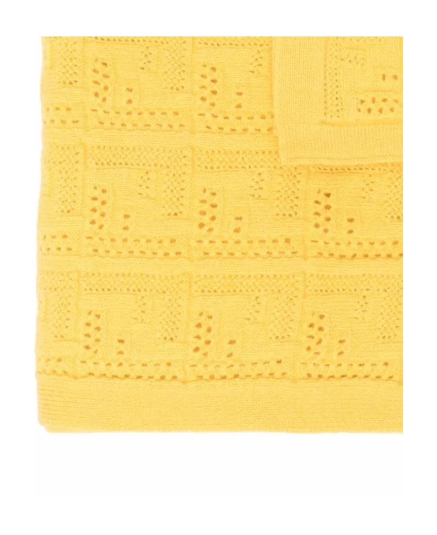 Pointelle-Knit Monogram Scarf