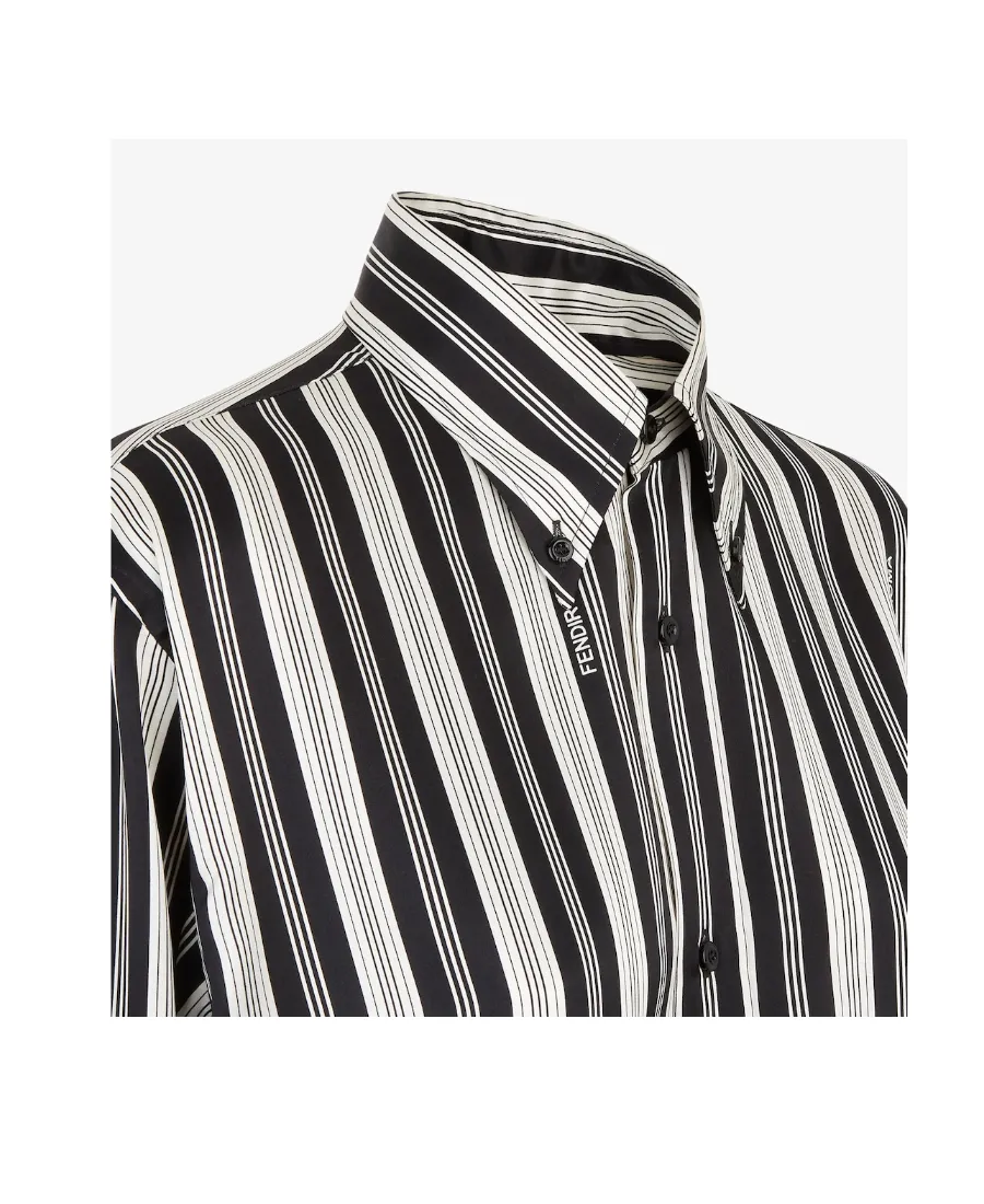Striped Collared Long-Sleeve Shirt
