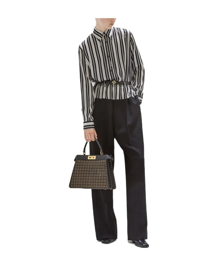 Striped Collared Long-Sleeve Shirt