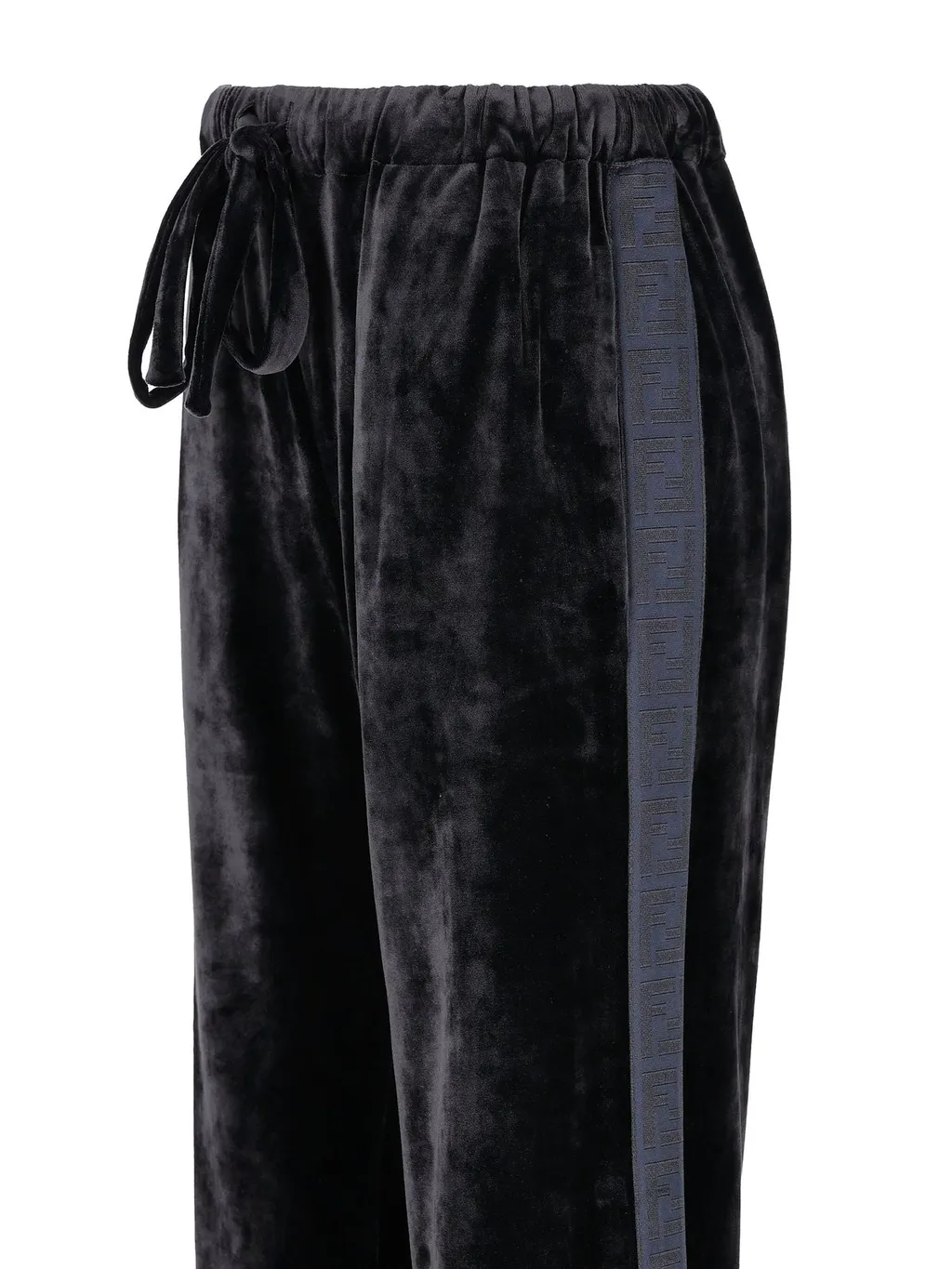 Wide-Leg Drawstring Velvet Pants