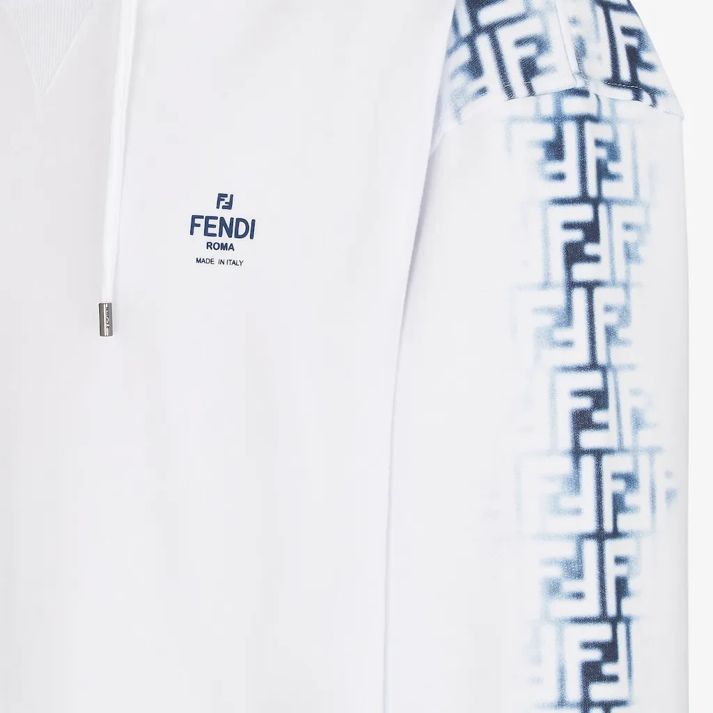 Ff Motif Printed Drawstring Hoodie